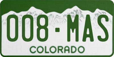 CO license plate 008MAS