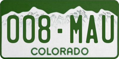 CO license plate 008MAU
