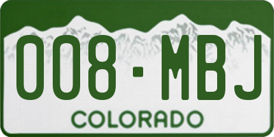 CO license plate 008MBJ