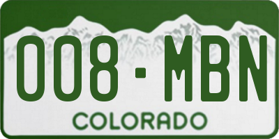 CO license plate 008MBN