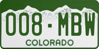 CO license plate 008MBW