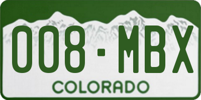 CO license plate 008MBX