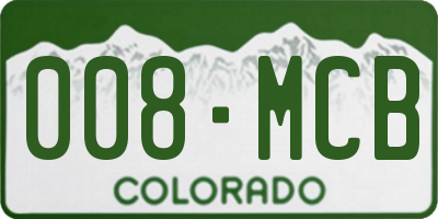 CO license plate 008MCB