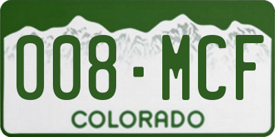 CO license plate 008MCF