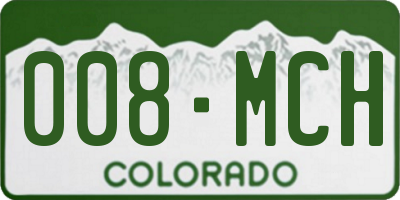 CO license plate 008MCH