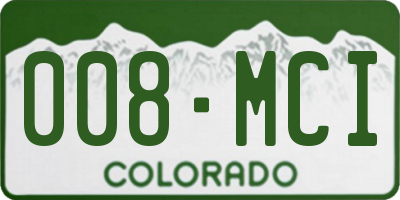 CO license plate 008MCI