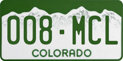 CO license plate 008MCL