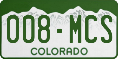 CO license plate 008MCS