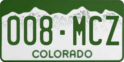 CO license plate 008MCZ