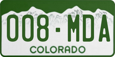CO license plate 008MDA