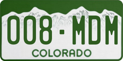CO license plate 008MDM