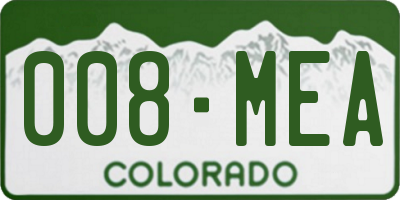 CO license plate 008MEA