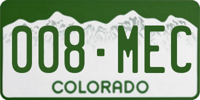 CO license plate 008MEC