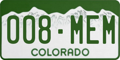 CO license plate 008MEM
