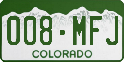 CO license plate 008MFJ