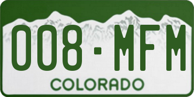 CO license plate 008MFM