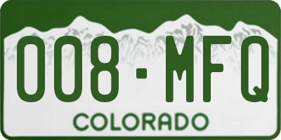 CO license plate 008MFQ