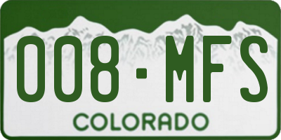 CO license plate 008MFS