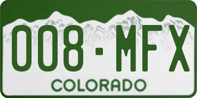 CO license plate 008MFX