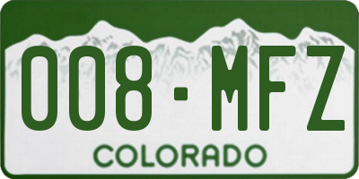 CO license plate 008MFZ