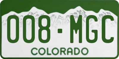 CO license plate 008MGC