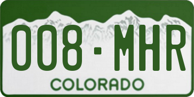 CO license plate 008MHR