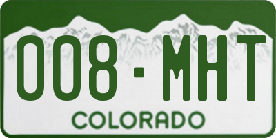 CO license plate 008MHT
