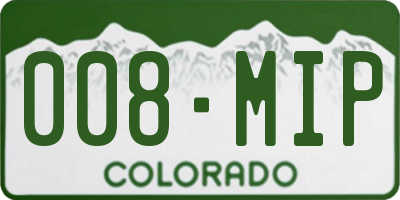 CO license plate 008MIP