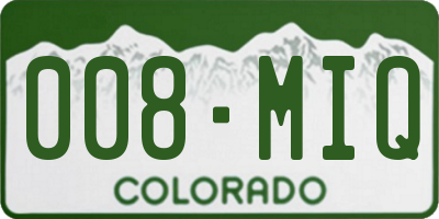 CO license plate 008MIQ