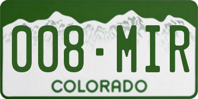 CO license plate 008MIR