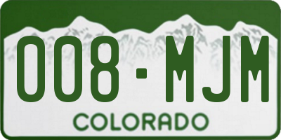 CO license plate 008MJM