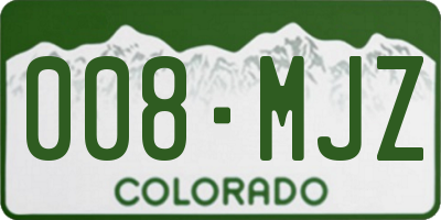 CO license plate 008MJZ