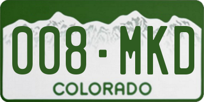CO license plate 008MKD