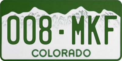 CO license plate 008MKF