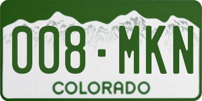 CO license plate 008MKN