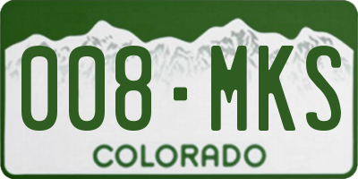 CO license plate 008MKS
