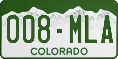CO license plate 008MLA