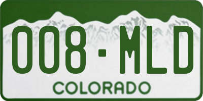 CO license plate 008MLD