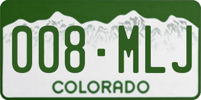CO license plate 008MLJ