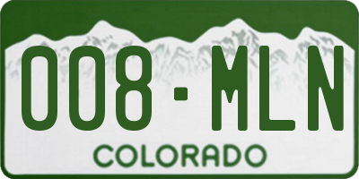 CO license plate 008MLN