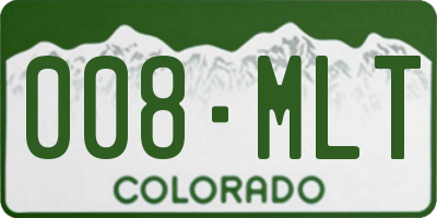 CO license plate 008MLT