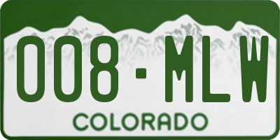 CO license plate 008MLW