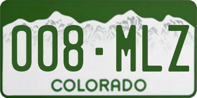 CO license plate 008MLZ