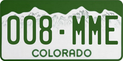 CO license plate 008MME