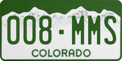 CO license plate 008MMS