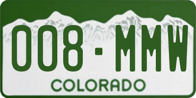 CO license plate 008MMW