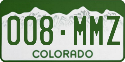 CO license plate 008MMZ