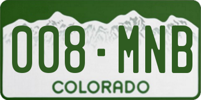 CO license plate 008MNB