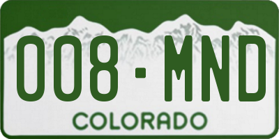 CO license plate 008MND