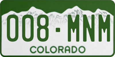 CO license plate 008MNM